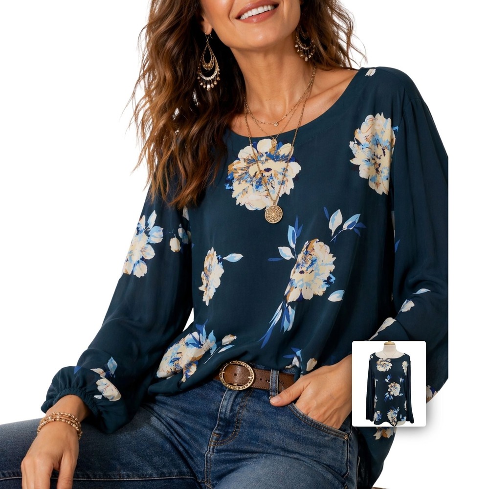 Maurices‎ Floral Blouse Flowy Lightweight Office Summer Boho Top NWT XXL
